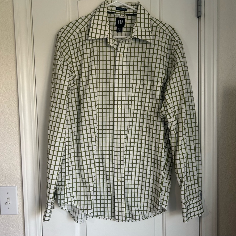 Gap Y2K Mens Long Sleeve Classic Fit Button Up Shirt - Size Medium 15/15.5